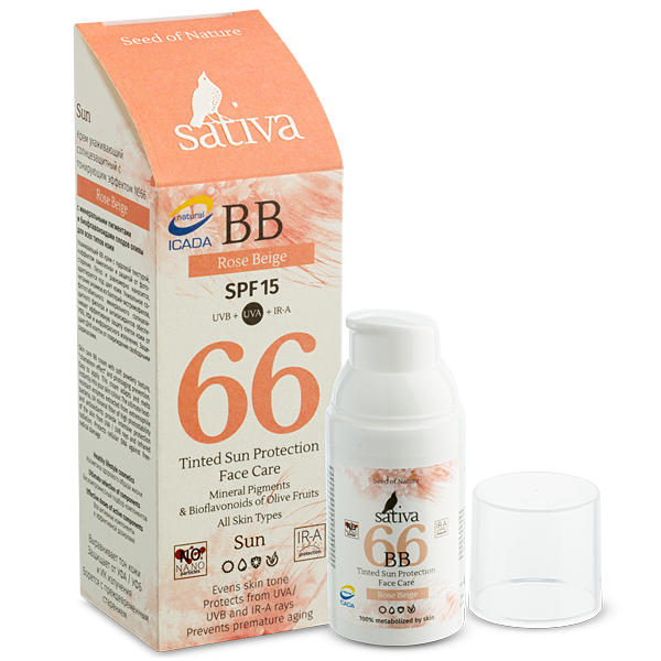 Kem chống nắng BB Tined Sativa66 Rose Beige